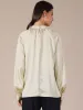 Long Sleeve Ruched Business Casual Satin Blouse sold by Allegra K