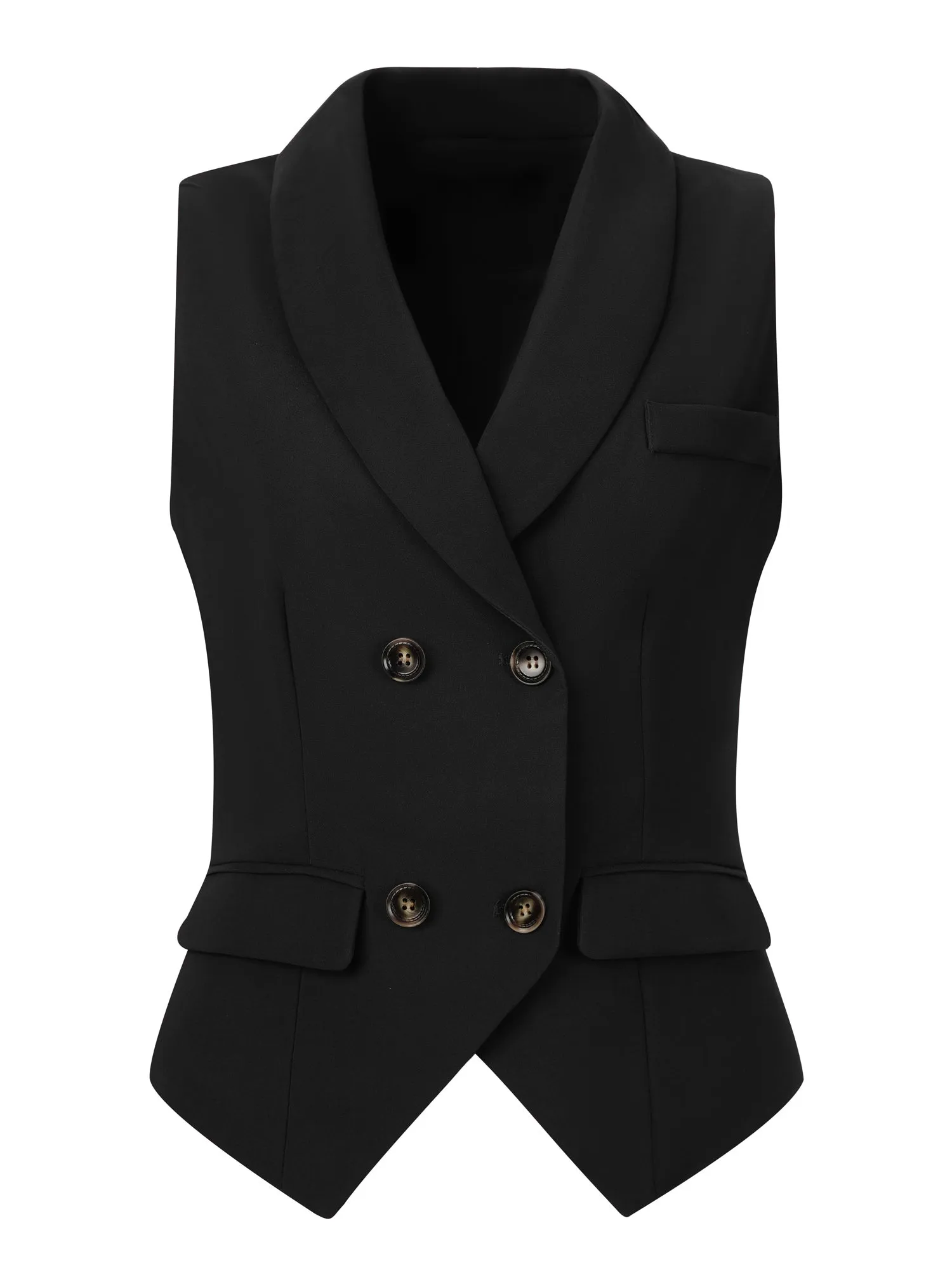 Lapel Collar Dressy Versatile Racerback Suit Vest Waistcoat sold by Allegra K product image thumbnail 4