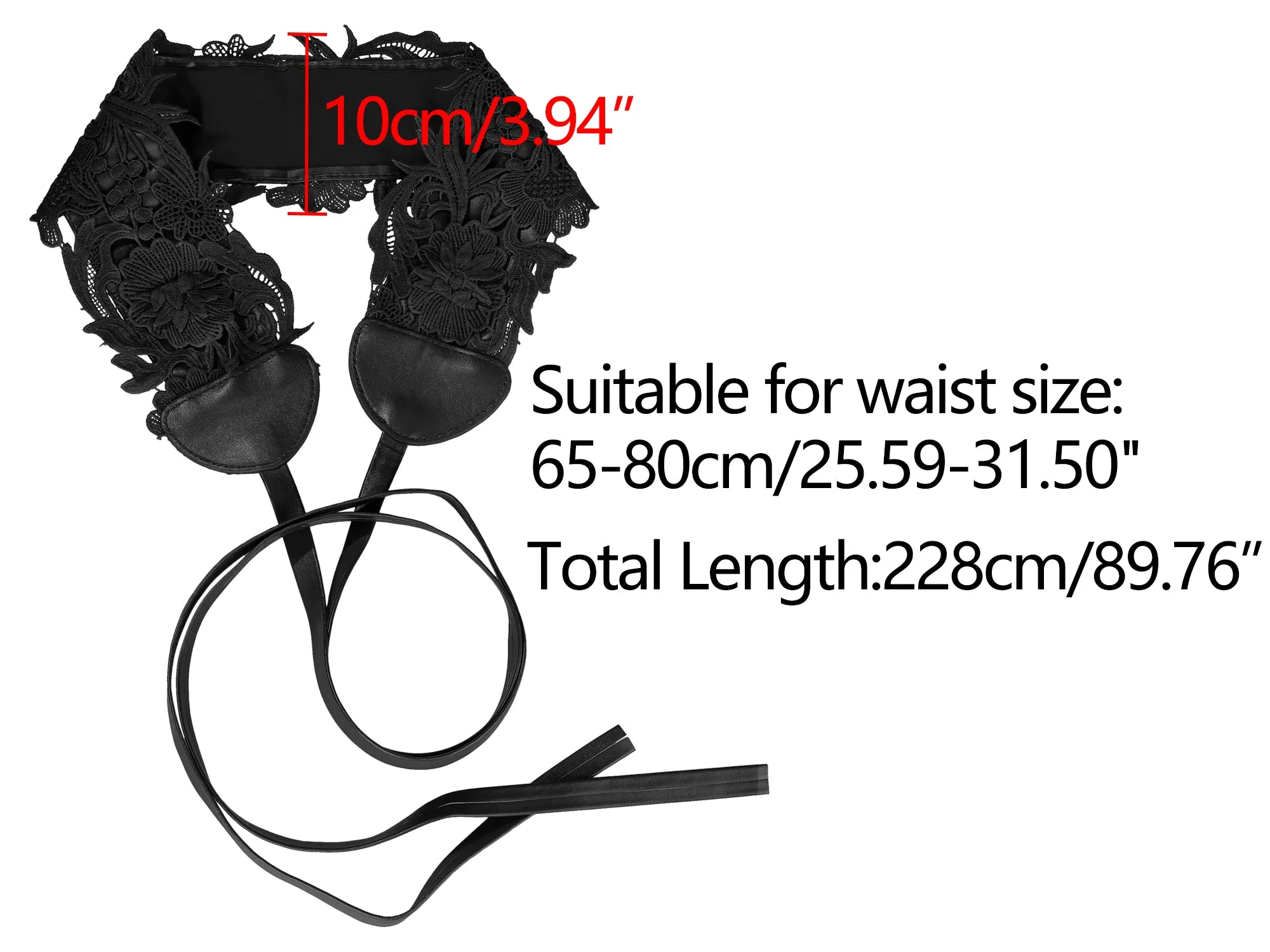Women's 2Pcs Lace Wide Waist Belt Wrap Around Obi Corset Belts Bowknot for Dresses sold by Allegra K product image thumbnail 5