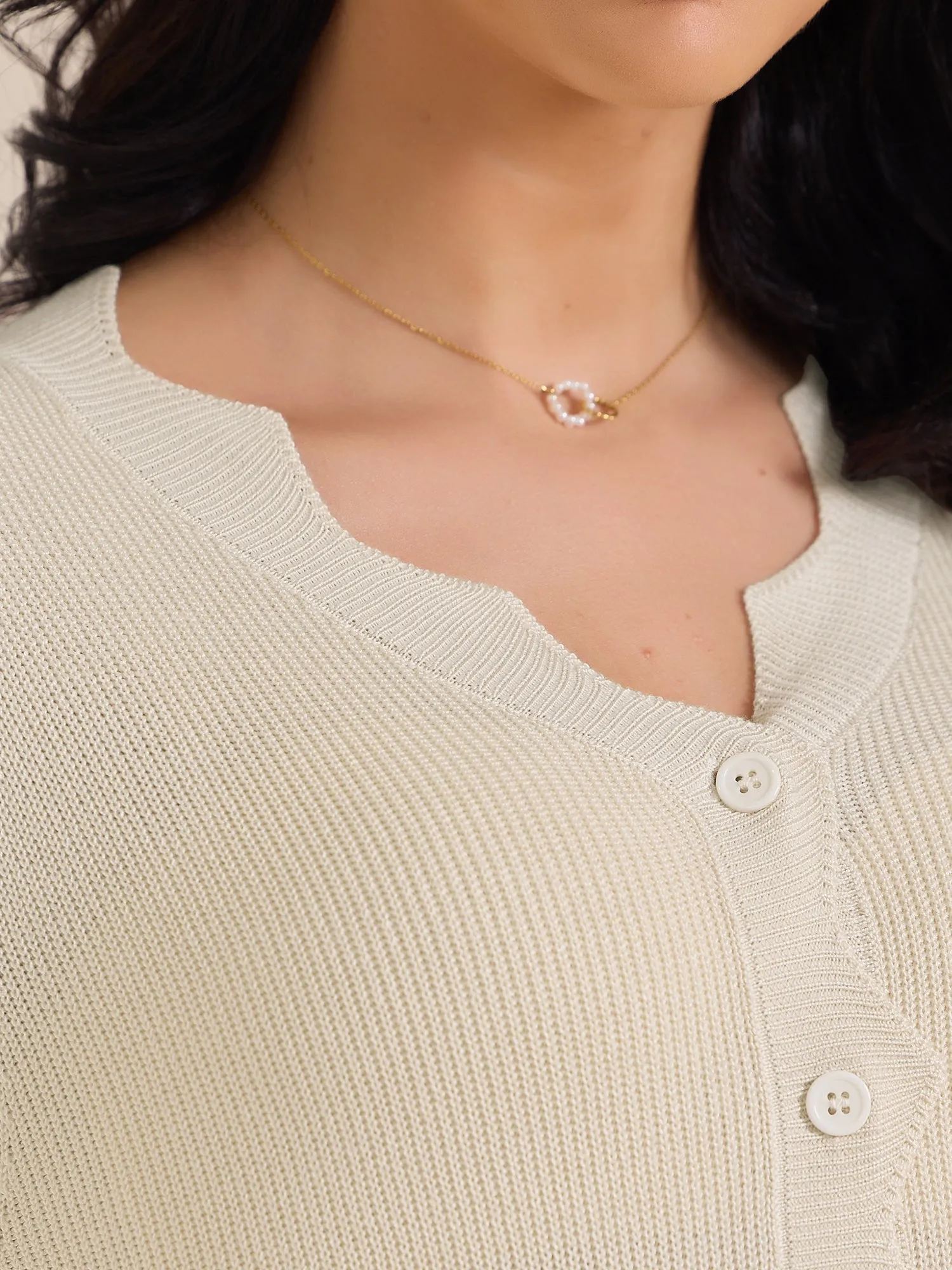 Long Sleeve V Neck Midi Ribbed Knit Sweater Dress sold by Allegra K product image thumbnail 4