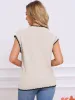 V Neck Preppy Style Lightweight Sleeveless Knit Pullover Sweater Vest sold by Allegra K