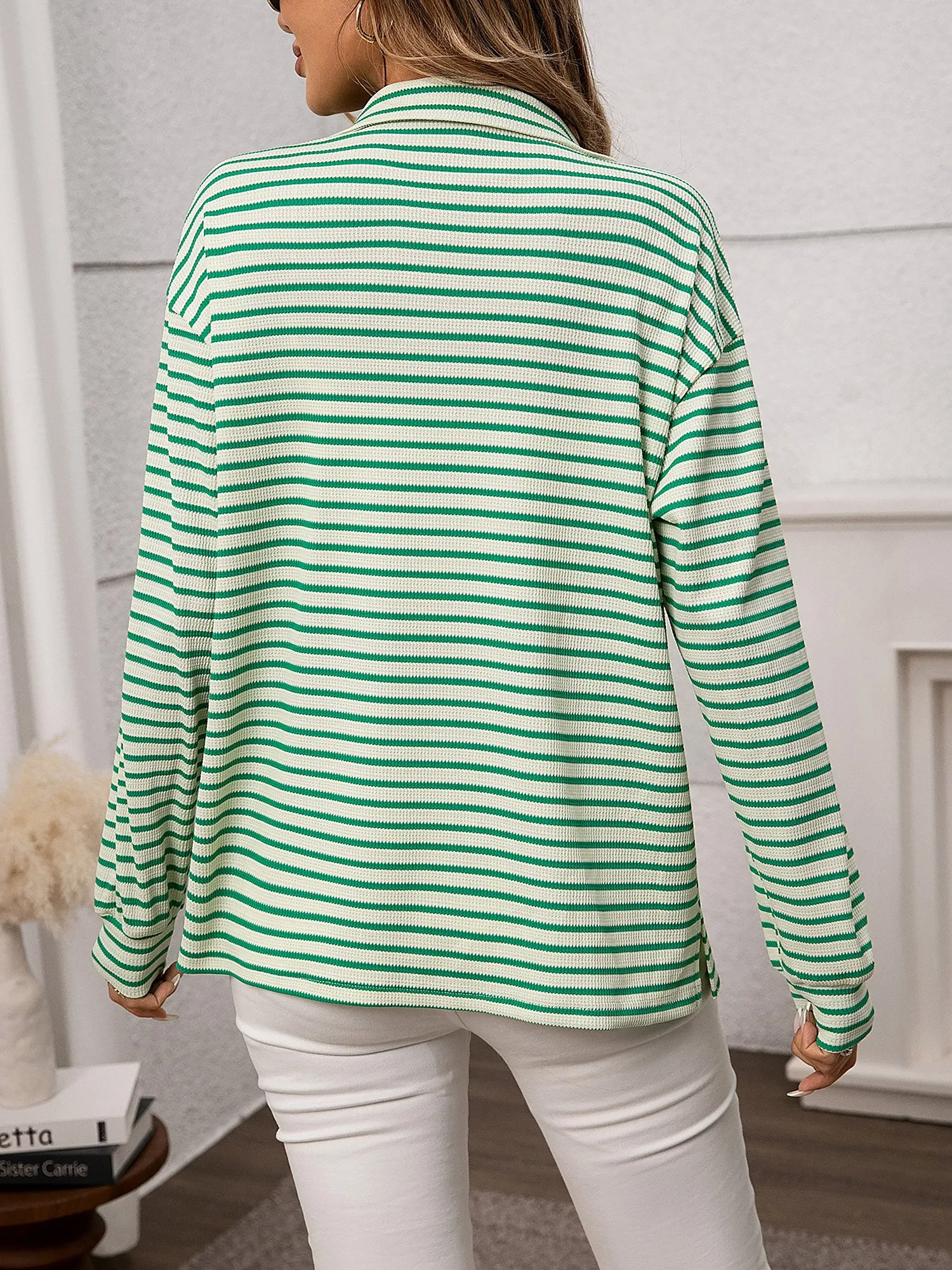 Striped Button Down Long Sleeves Casual Shirt sold by Allegra K product image thumbnail 2