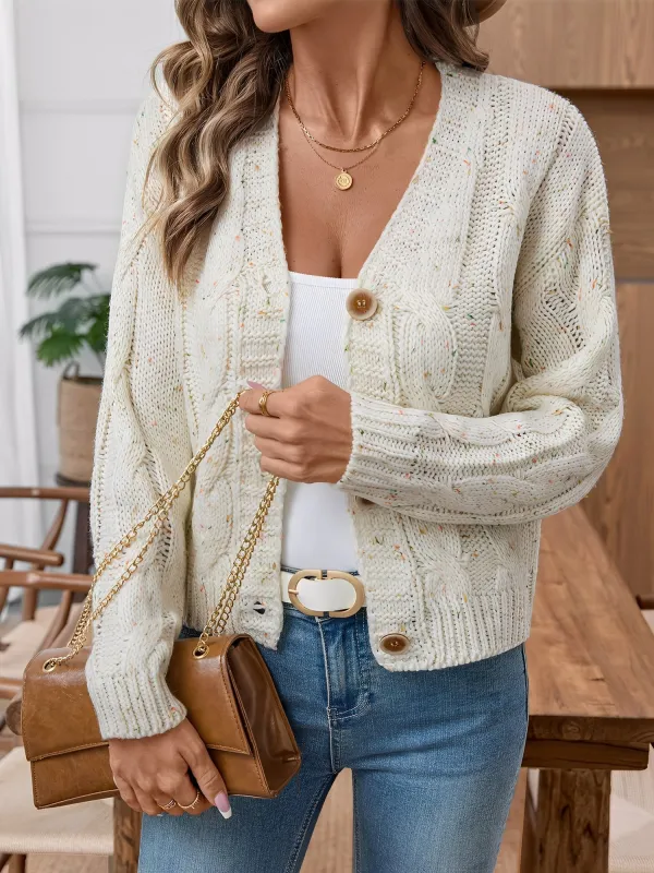 Colorful Cable Knit Long Sleeves Casual Cardigans sold by Allegra K