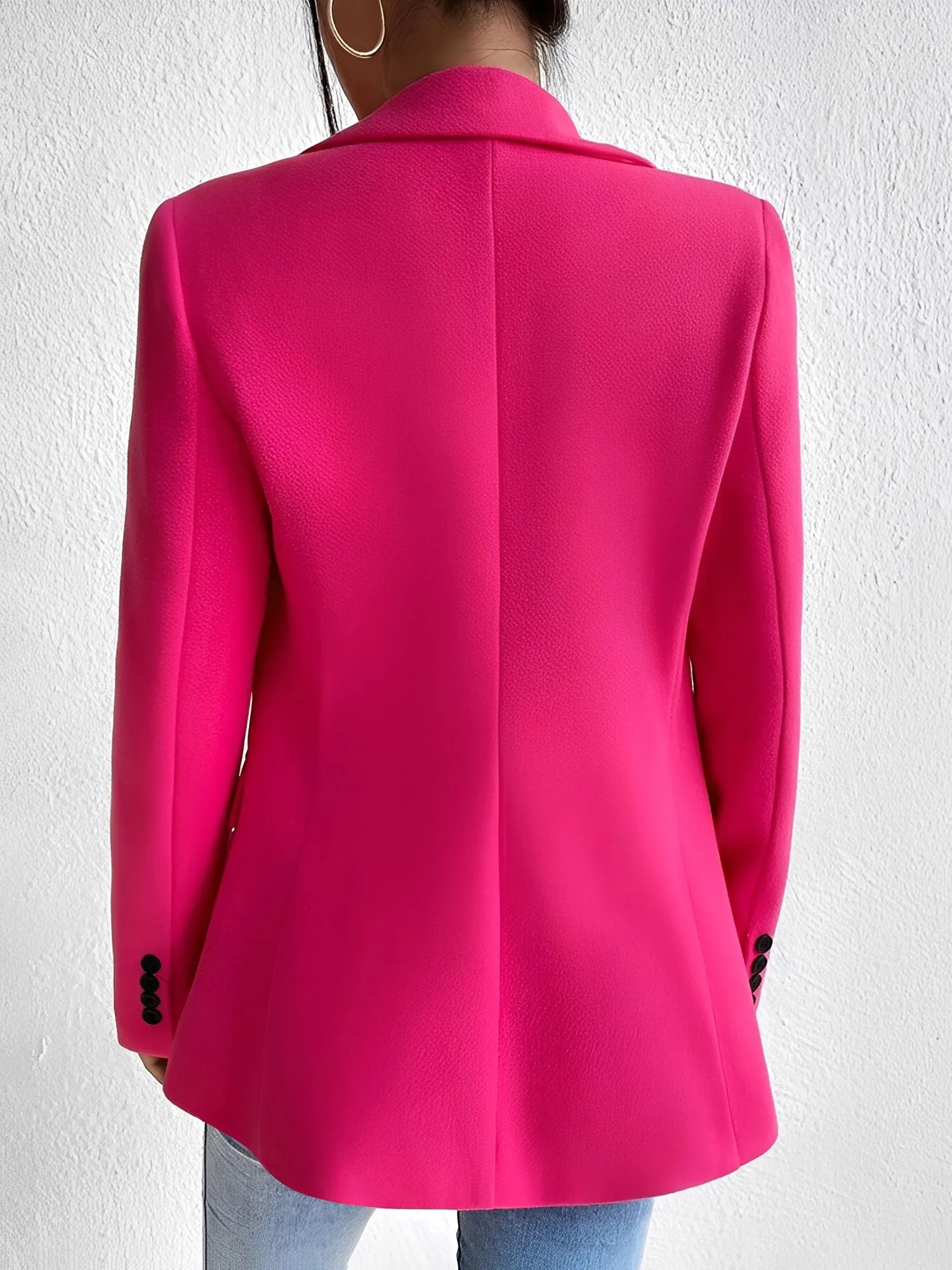 Solid Color Notched Laple One Button Blazer sold by Allegra K product image thumbnail 2