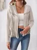 Faux Suede Cow Girl Tassel Copped Jacket sold by Allegra K