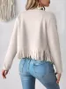 Faux Suede Cow Girl Tassel Copped Jacket sold by Allegra K