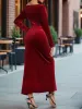Velvet Long Sleeves High Split Bodycon Maxi Dress sold by Allegra K