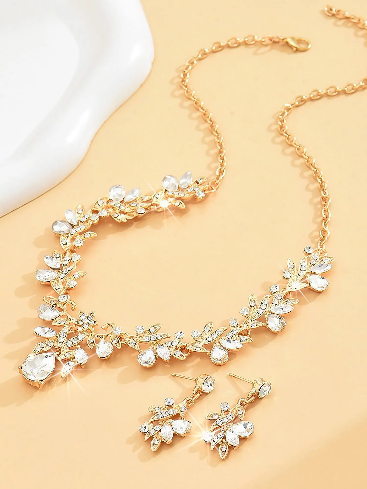 Alloy Faux Diamonds Necklace & Earring Set sold by Allegra K product image thumbnail 4