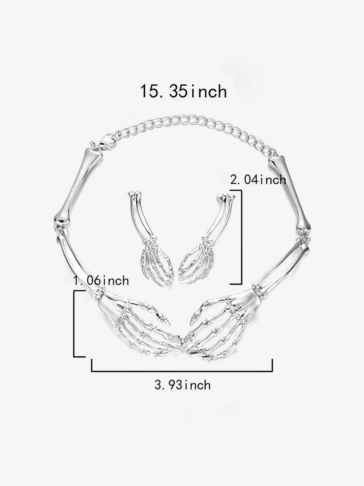 Halloween Skull Claw Necklace & Earrings Set sold by Allegra K product image thumbnail 5