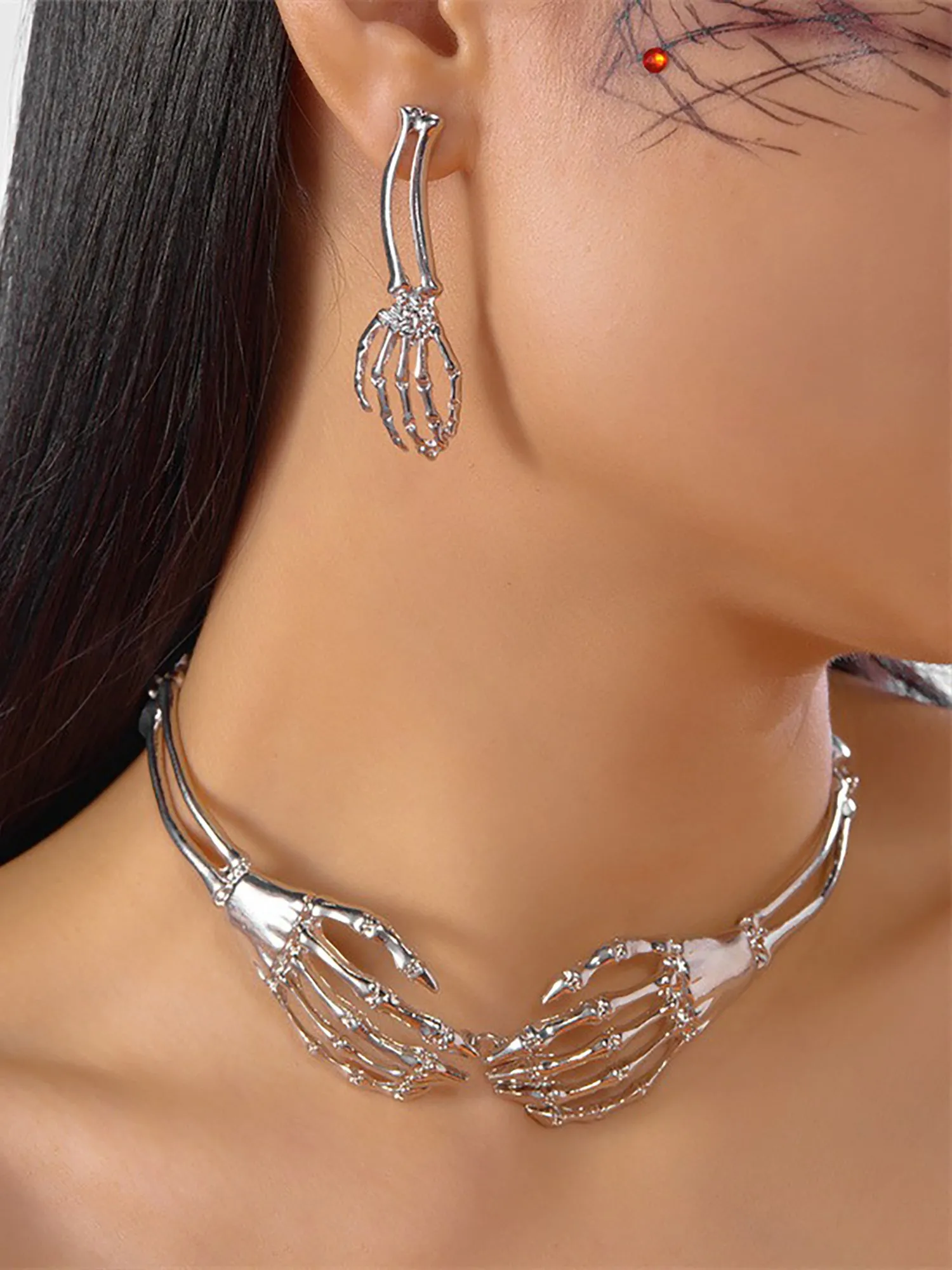 Halloween Skull Claw Necklace & Earrings Set sold by Allegra K product image thumbnail 2