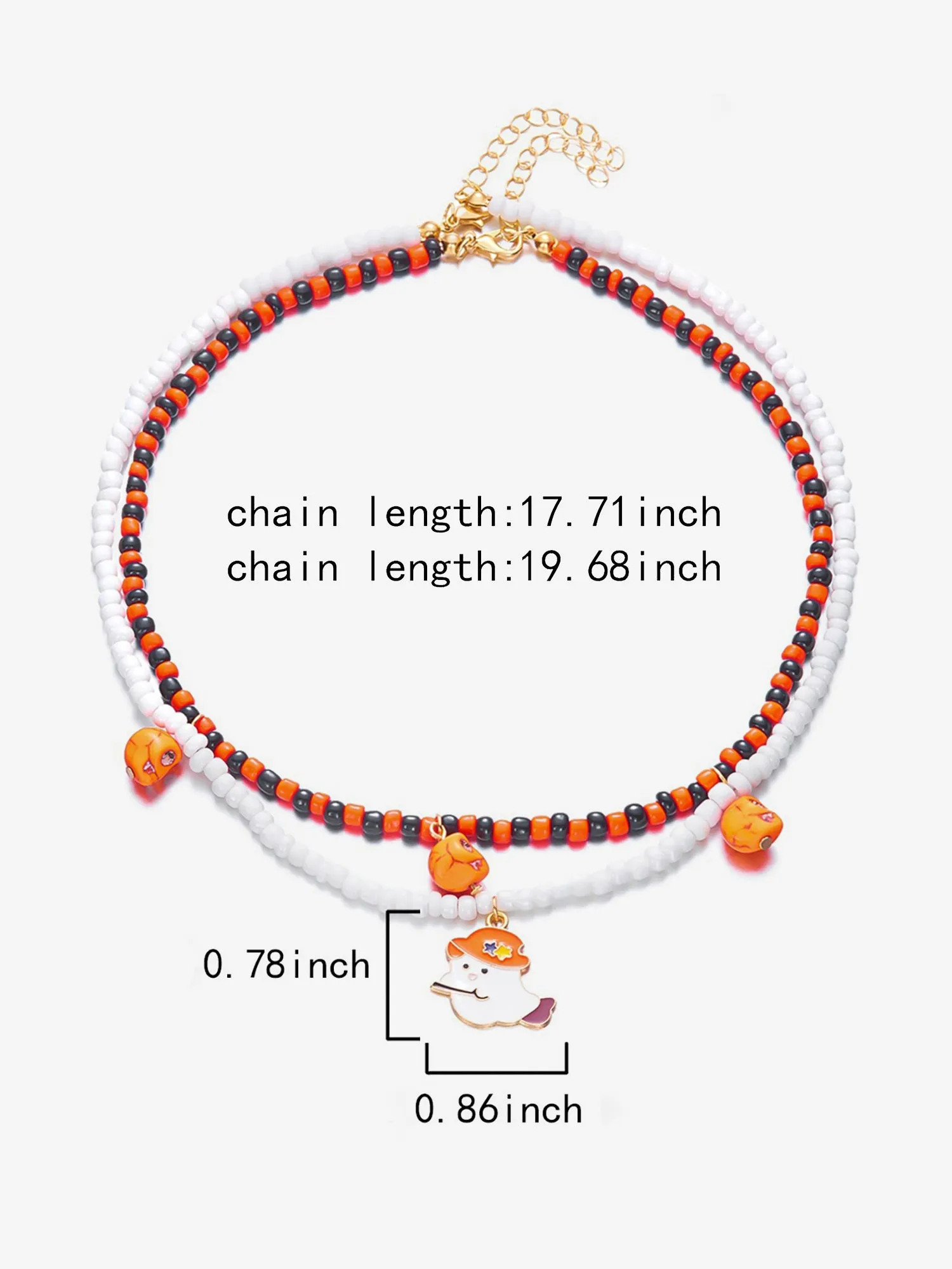 Halloween Skull Ghost Double Layered Necklace sold by Allegra K product image thumbnail 5