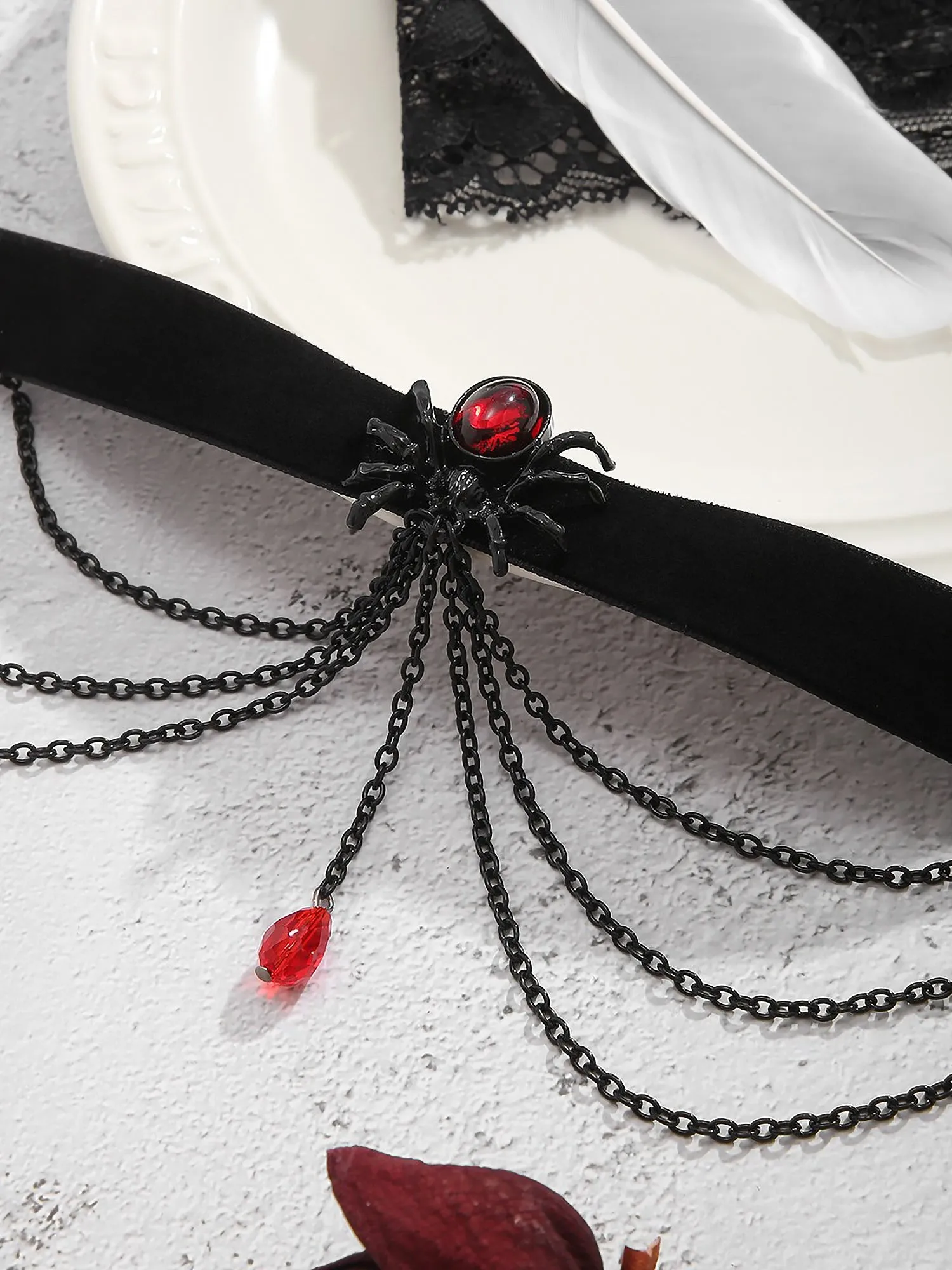 Halloween Spider Gothic Chain Choker Necklace sold by Allegra K product image thumbnail 4