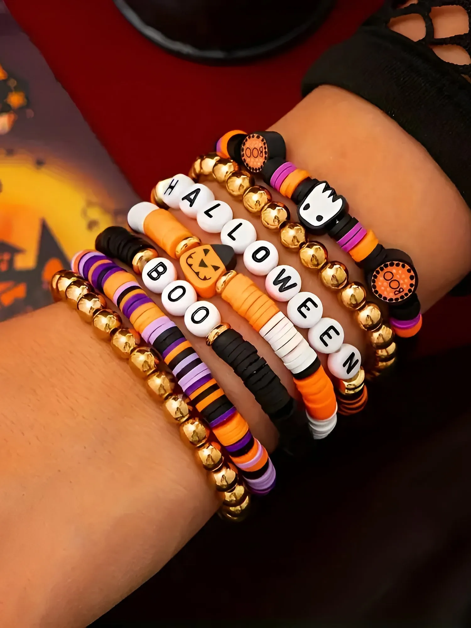 Halloween Skull Pumpkin Bracelet Set sold by Allegra K product image thumbnail 4