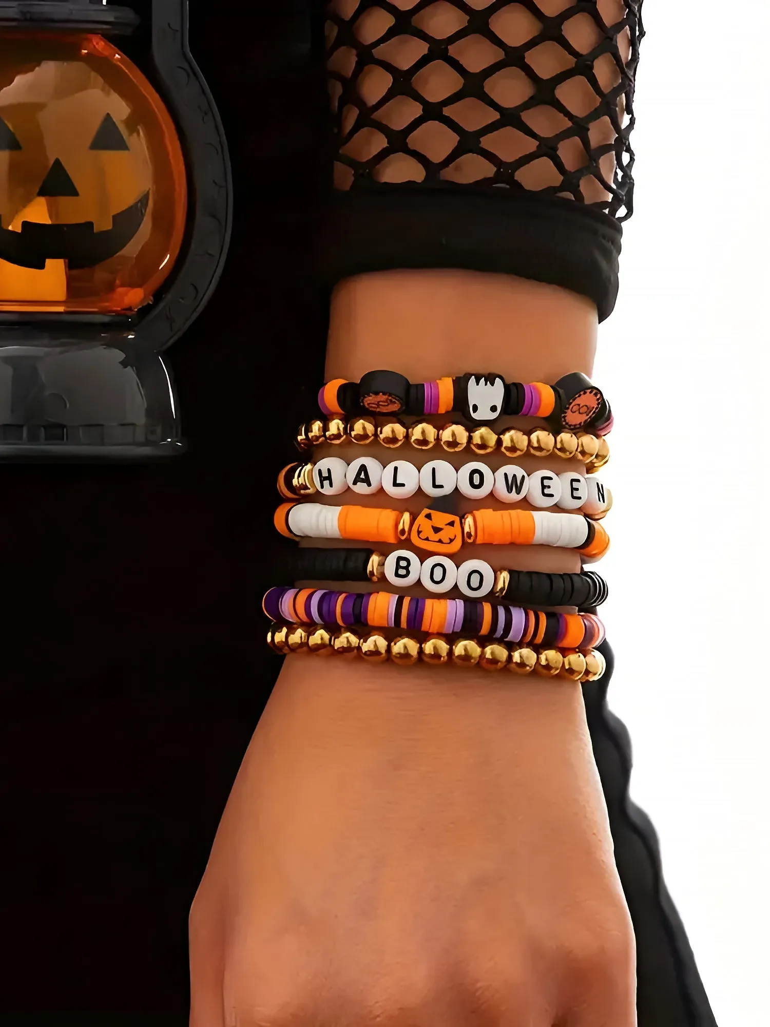 Halloween Skull Pumpkin Bracelet Set sold by Allegra K product image thumbnail 3
