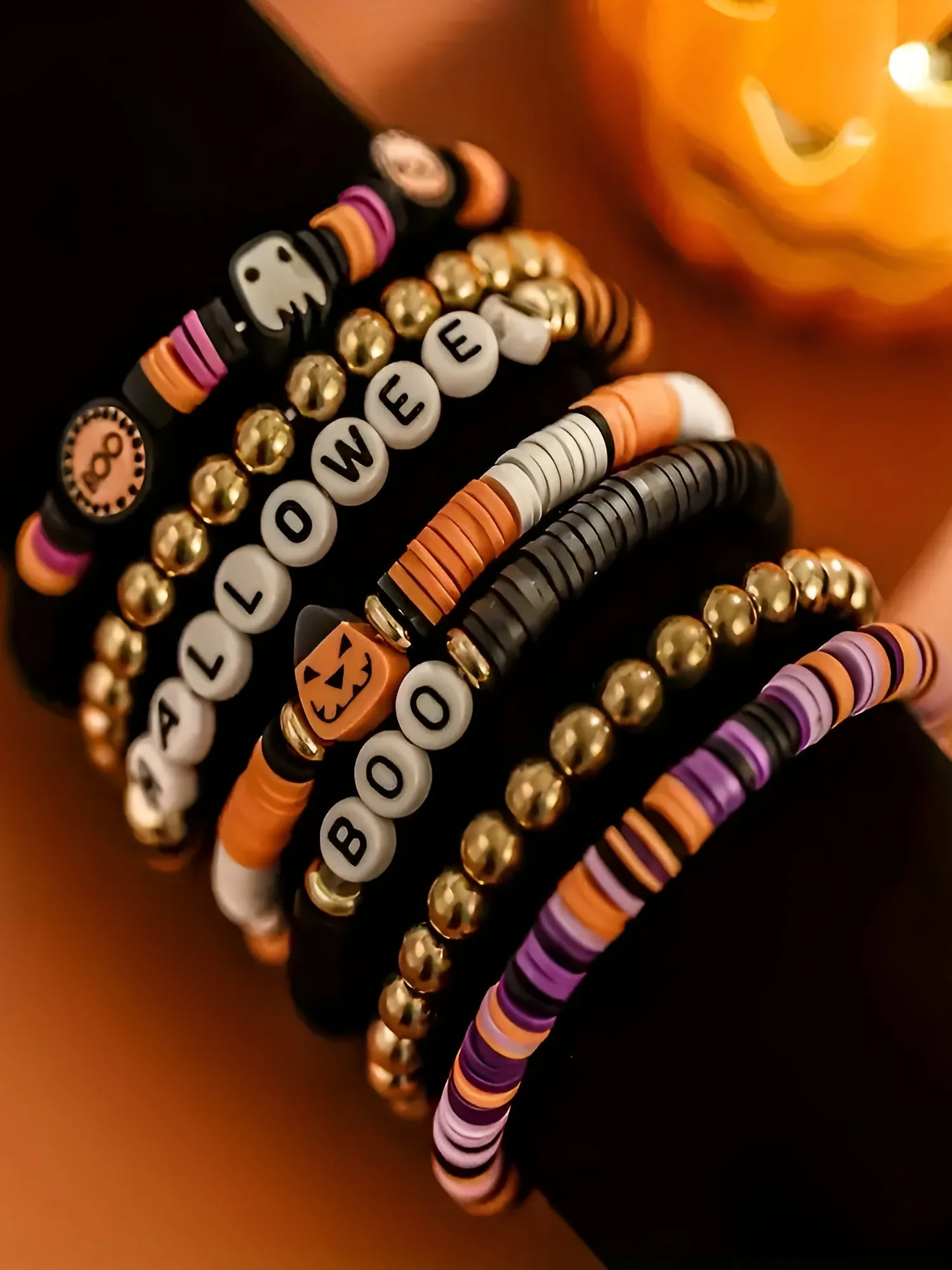 Halloween Skull Pumpkin Bracelet Set sold by Allegra K product image thumbnail 5