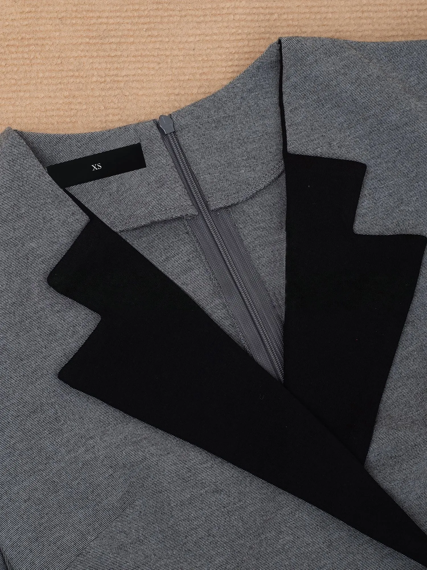 Lapel Colorblock 3/4 Sleeves Work Midi Sheath Dress sold by Allegra K product image thumbnail 4