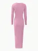 Ruched V Neck Long Sleeve Bodycon Sweater Dress sold by Allegra K