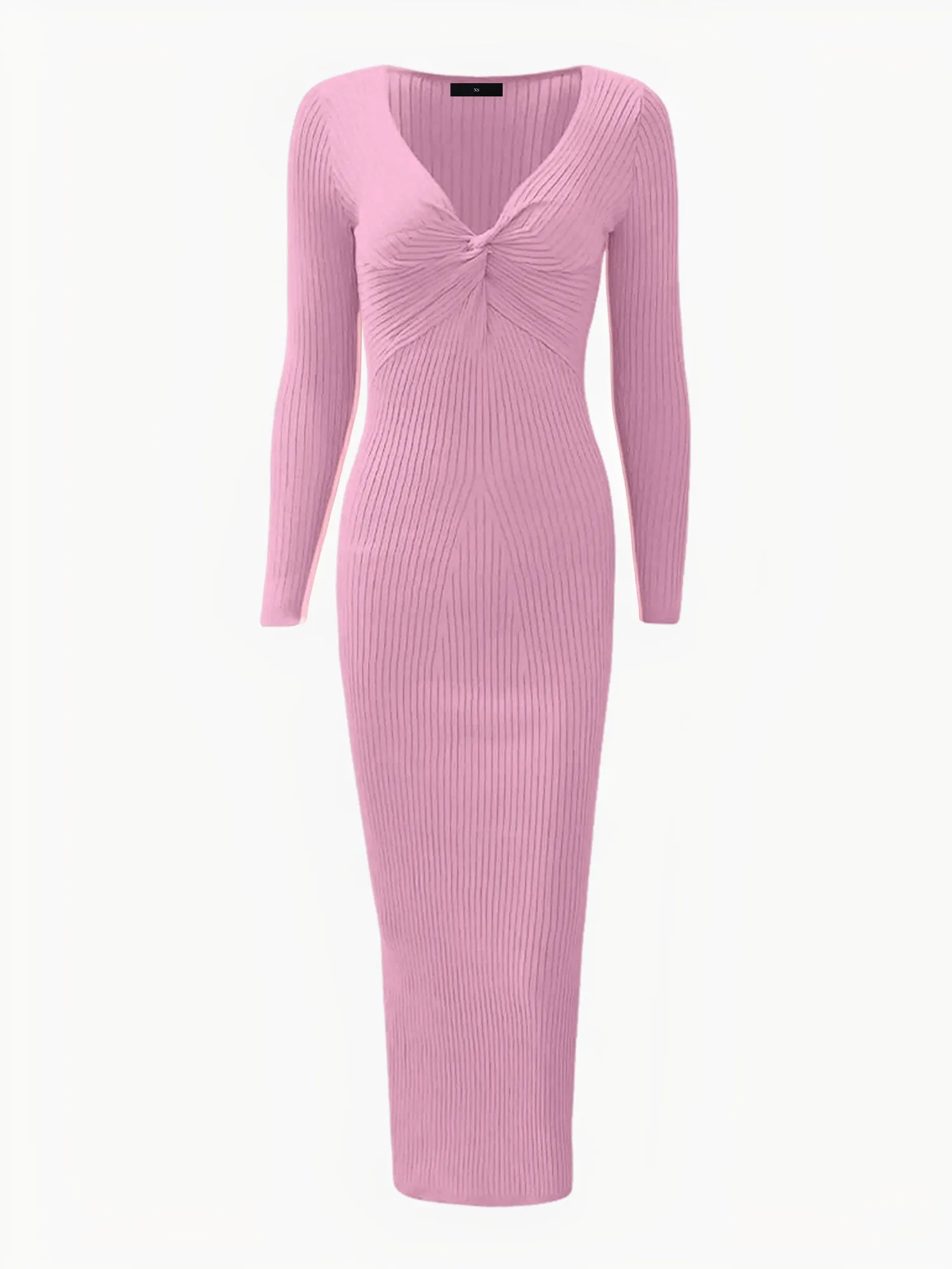 Ruched V Neck Long Sleeve Bodycon Sweater Dress sold by Allegra K product image thumbnail 4