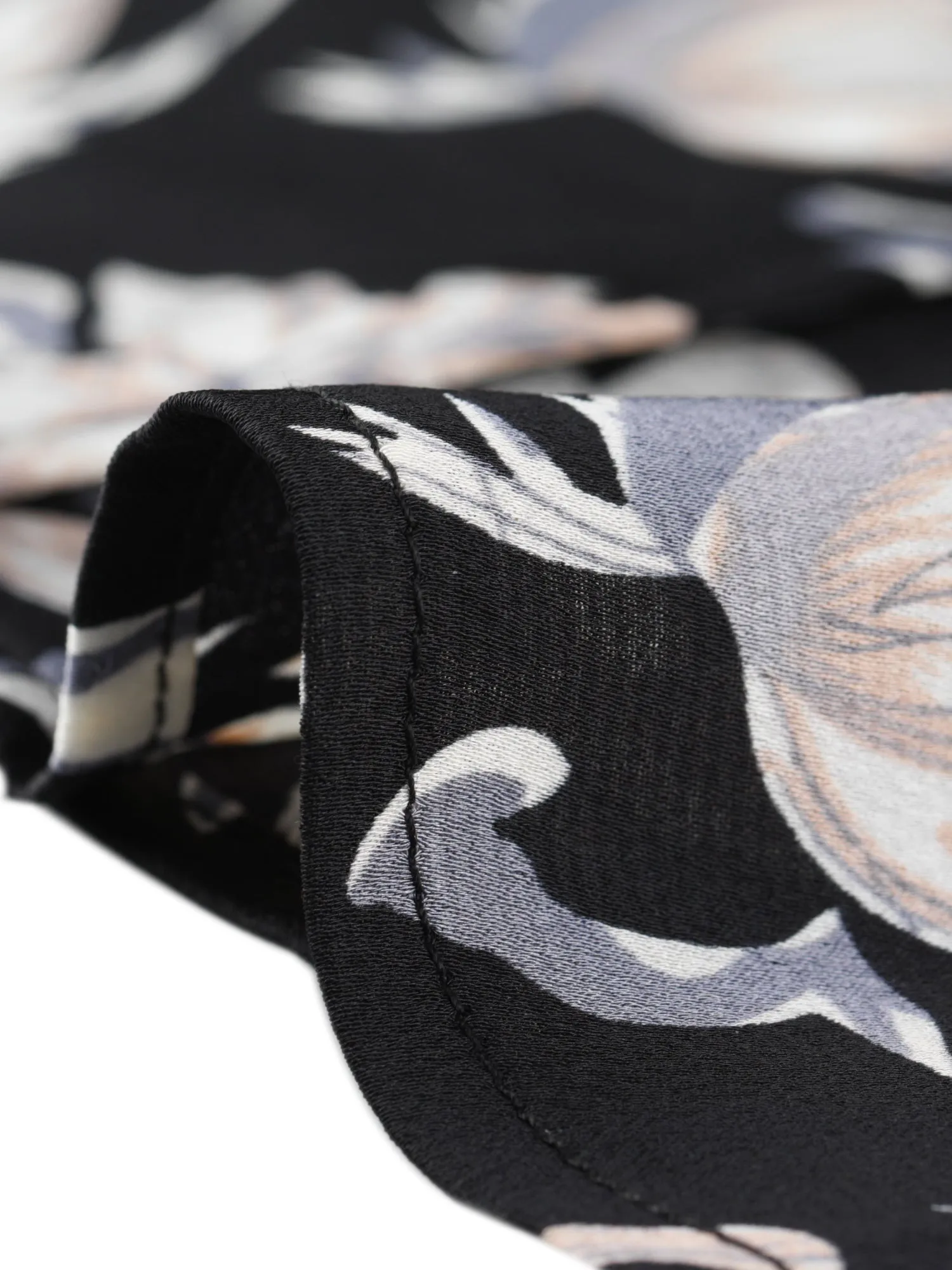 Floral Print V Neck Button Up Long Sleeve Satin Blouse sold by Allegra K product image thumbnail 5