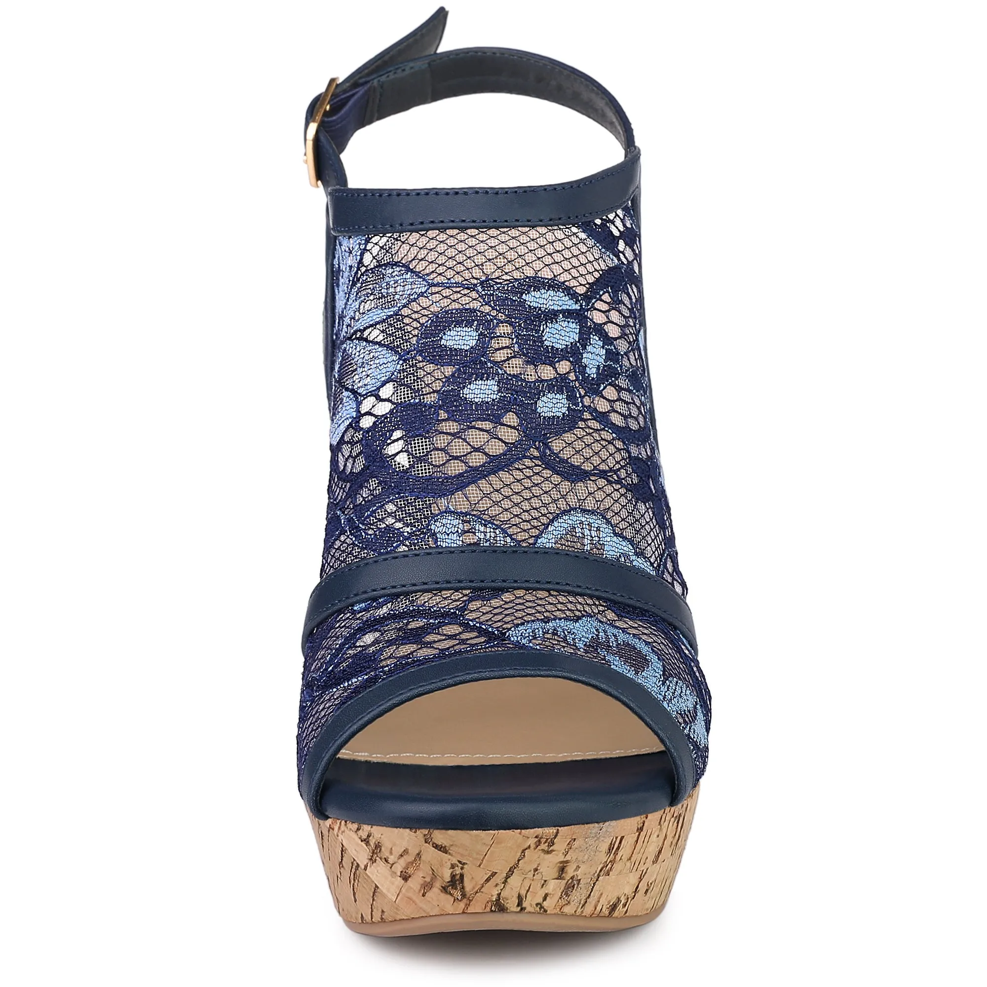 Open Toe Platform Heel Lace Wedge Slingback Sandals sold by Allegra K product image thumbnail 2