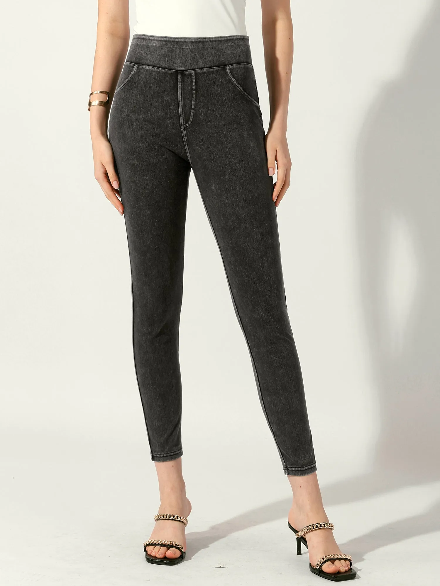 Jeggings Tummy Control Stretchy High Waisted Skinny Jeans sold by Allegra K