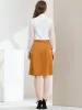 High Wasit Work Office Flared Satin Midi Skirt sold by Allegra K