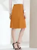 High Wasit Work Office Flared Satin Midi Skirt sold by Allegra K