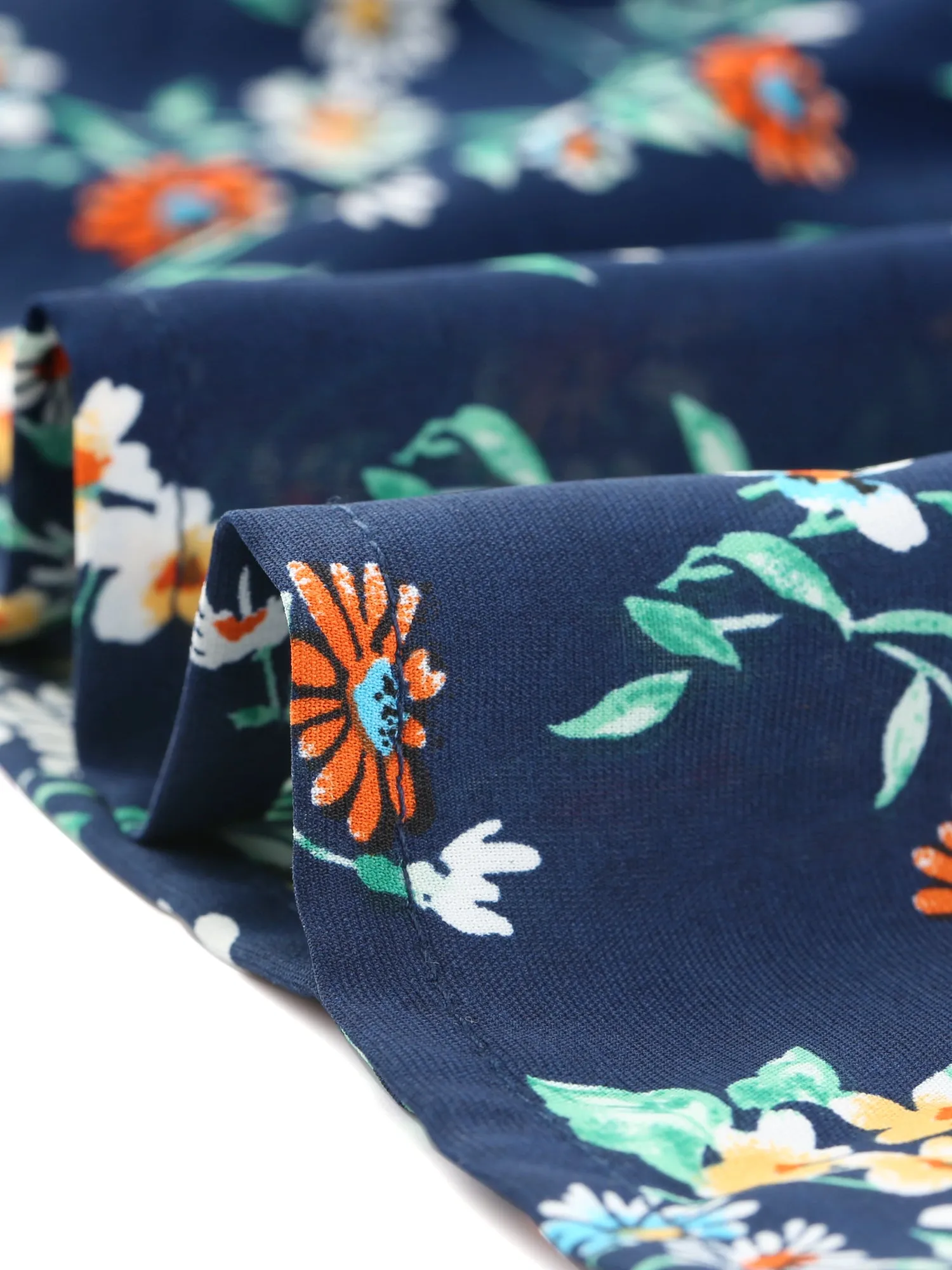 Floral V Neck Side Tie Waist Flowy Tiered Midi Dress sold by Allegra K product image thumbnail 4