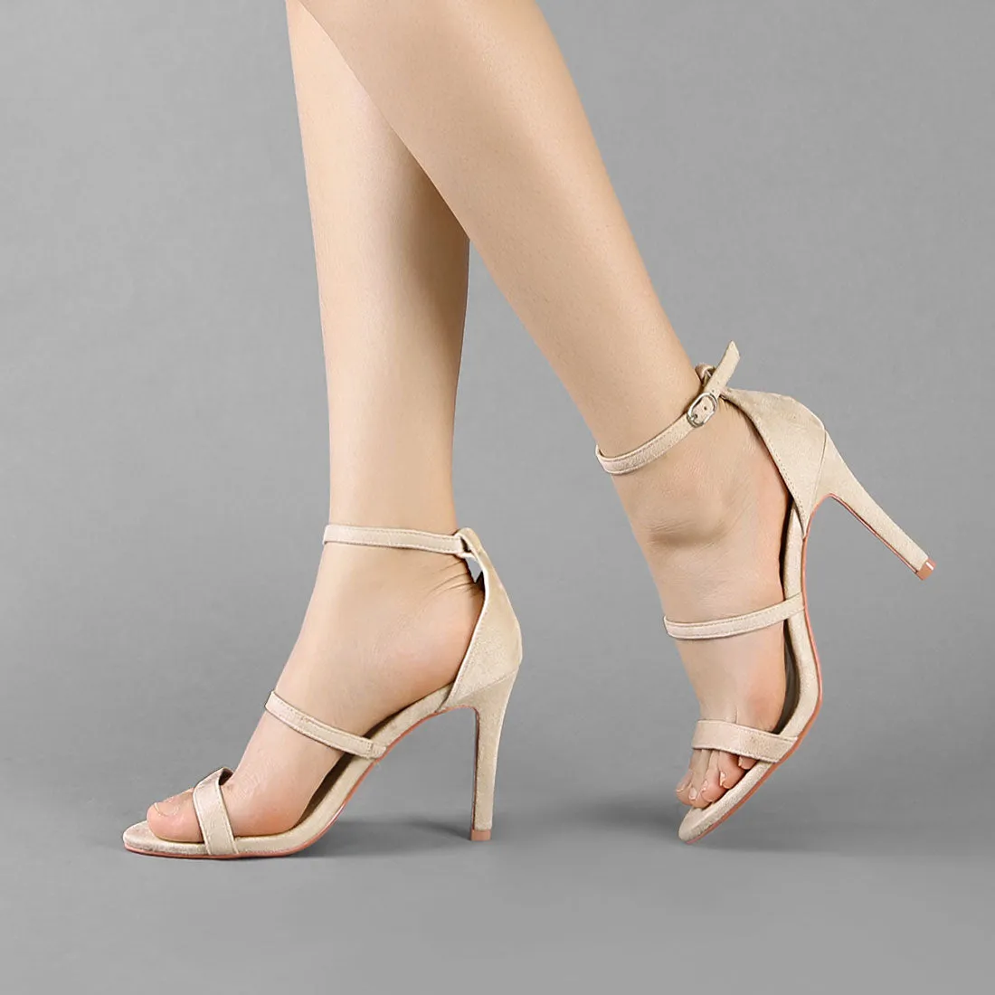 Open Toe Triple Straps Stiletto High Heel Sandals sold by Allegra K product image thumbnail 3