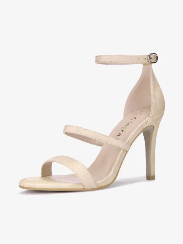 Open Toe Triple Straps Stiletto High Heel Sandals sold by Allegra K