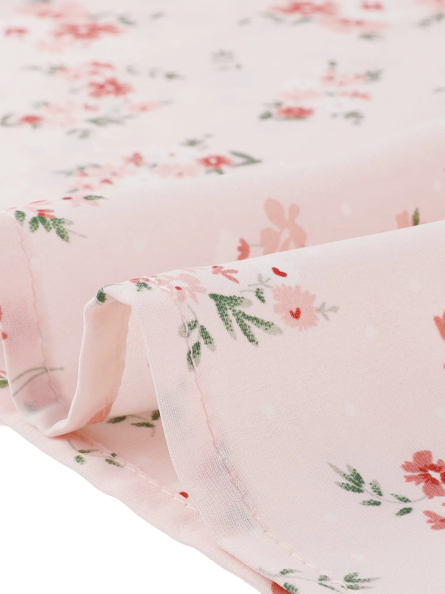 Floral Turndown Collar Split Neck Short Sleeve Elegant Blouse sold by Allegra K product image thumbnail 5