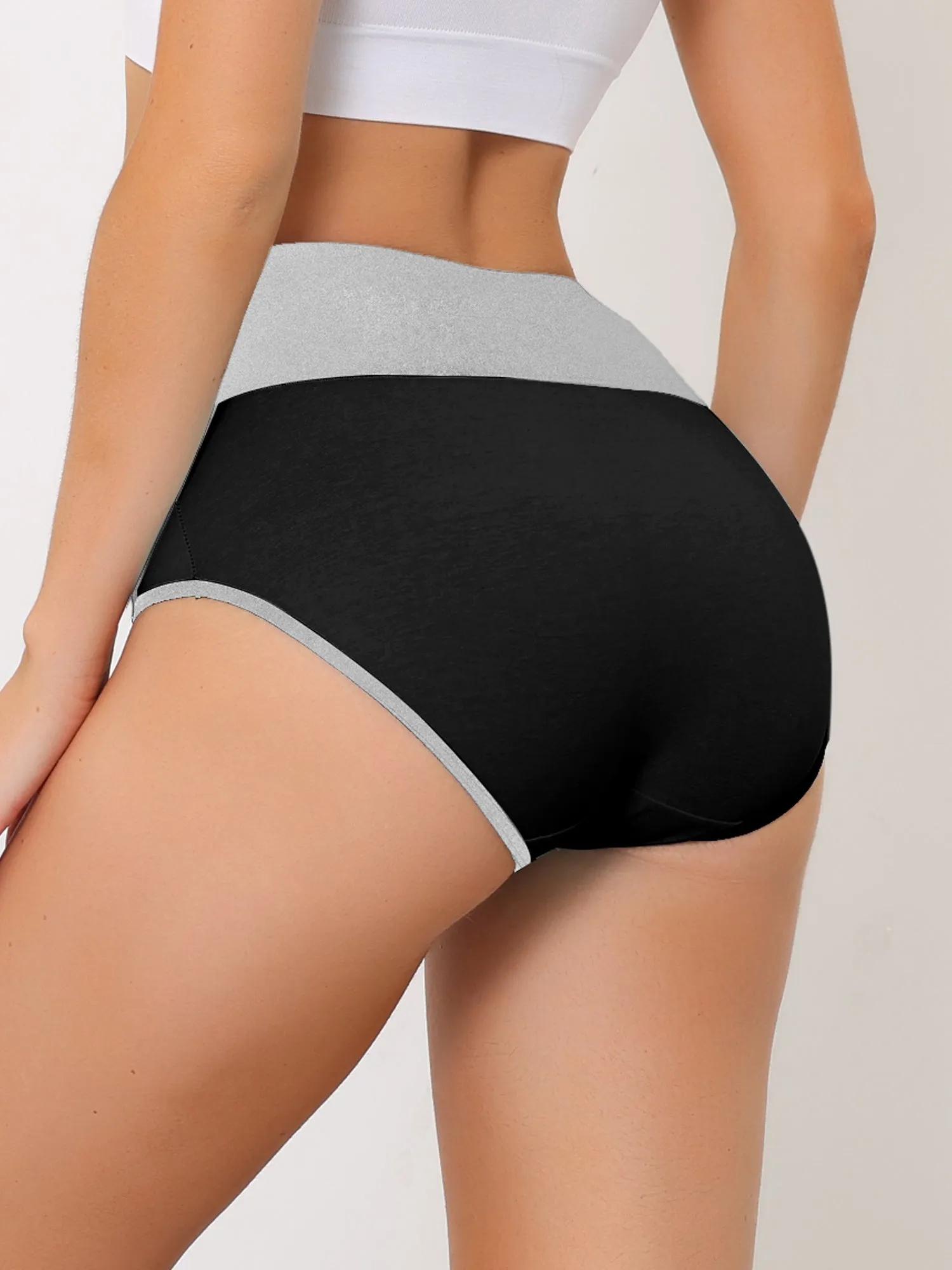 Women's High Waist Tummy Control Color-Block Brief, Available in Plus Size sold by Allegra K product image thumbnail 2