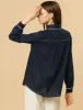 Piped Work Shirt Long Sleeve Pockets Office Button Down Shirt sold by Allegra K