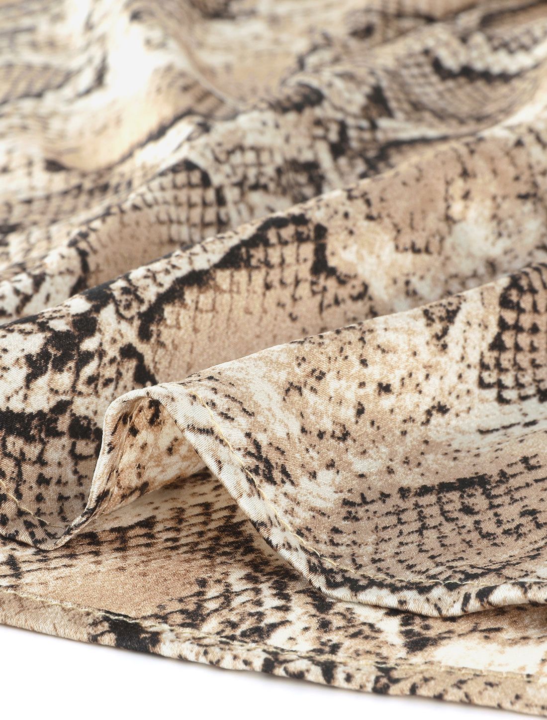 3/4 Sleeve Deep V Neck Tie Front Snake Print Wrap Midi Dress sold by Allegra K product image thumbnail 5