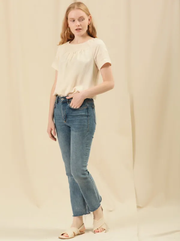 Cotton Embroidered Raglan Sleeve Peasant Blouse Tops sold by Allegra K