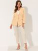 Solid Casual Blazer Lapel Collar Button Long Sleeve Work Jacket sold by Allegra K