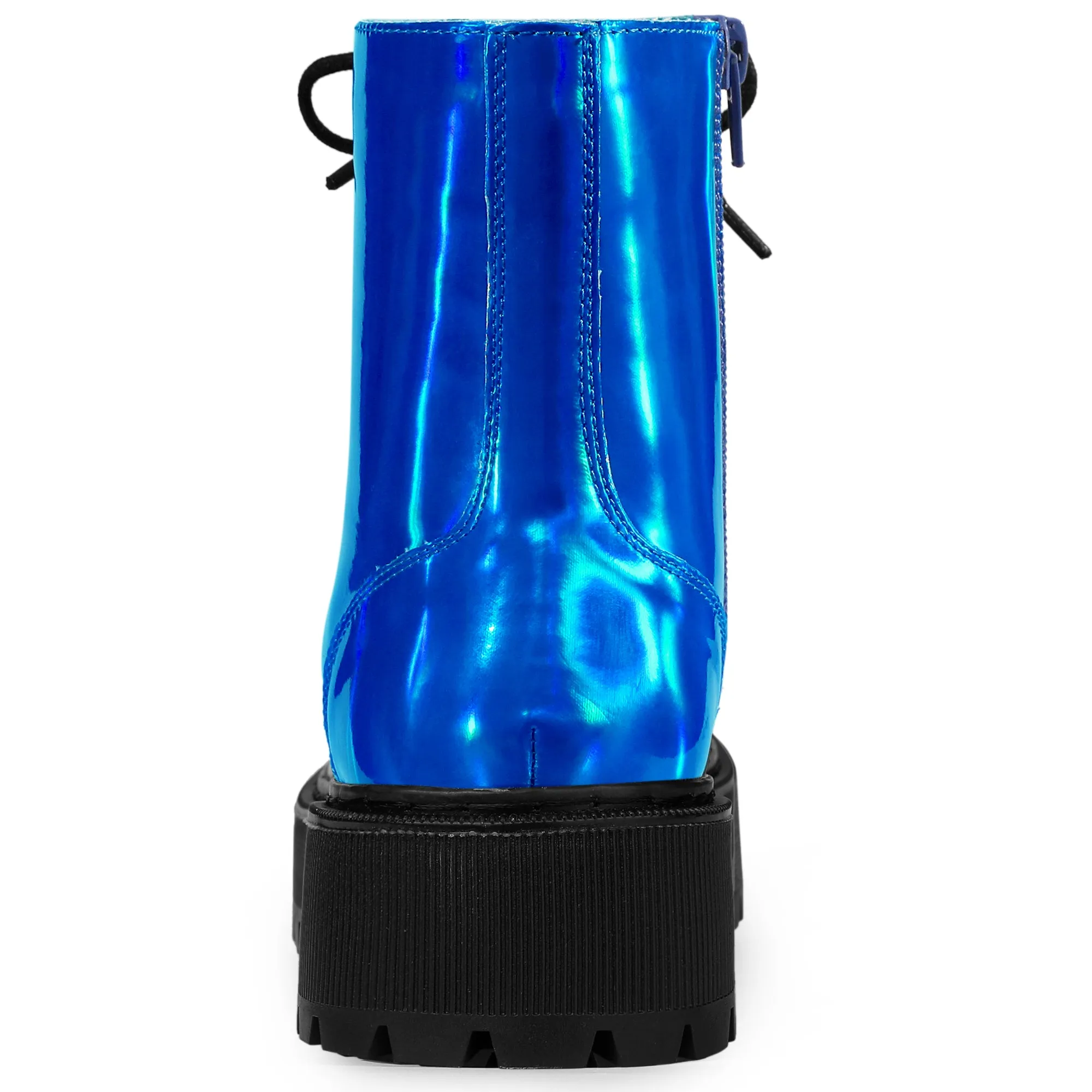 Round Toe Platform Lace Up Colorful Combat Ankle Boots sold by Allegra K product image thumbnail 3