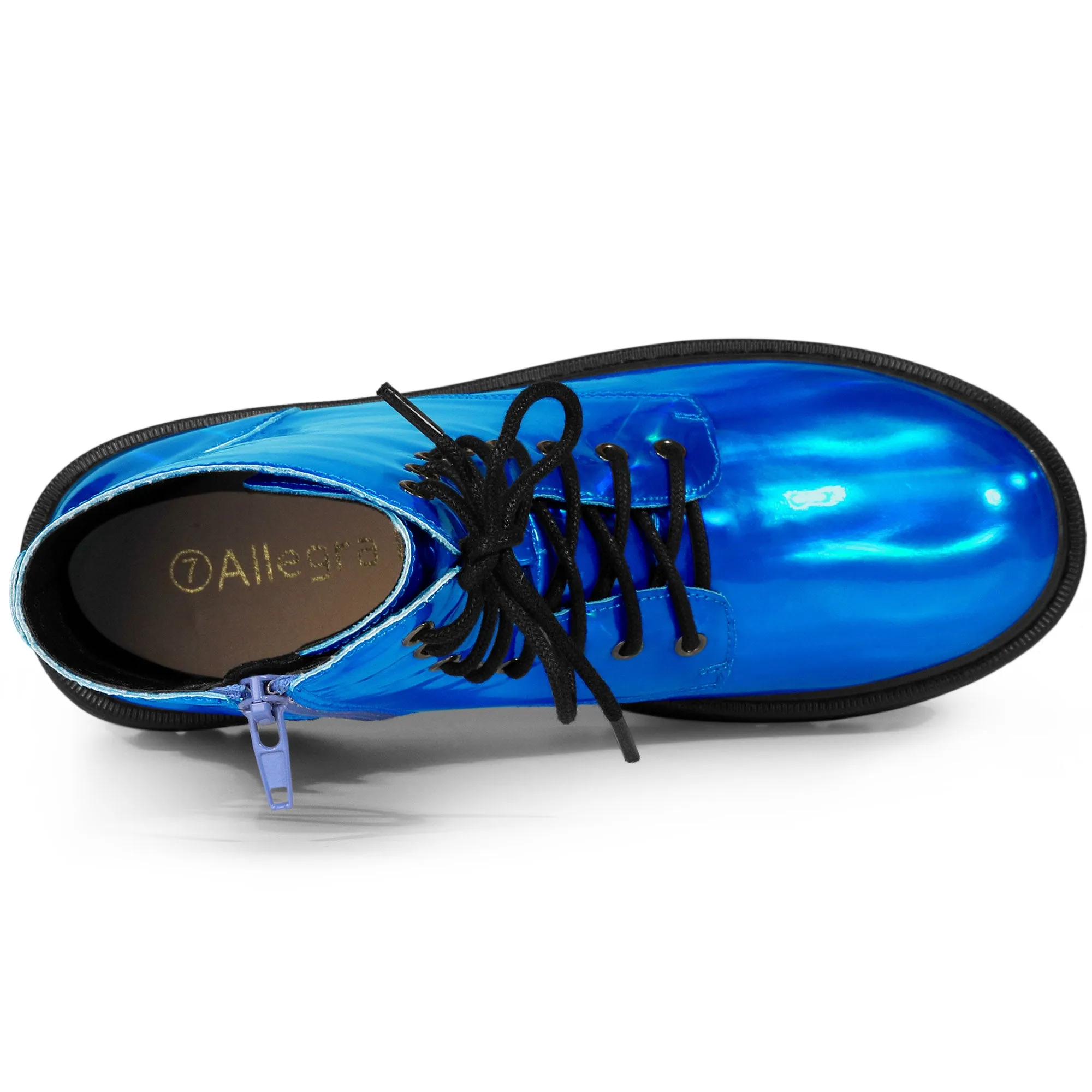 Round Toe Platform Lace Up Colorful Combat Ankle Boots sold by Allegra K product image thumbnail 4