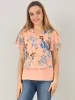 Overlay Layered Poncho Chiffon Floral Blouse Top sold by Allegra K