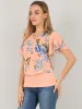 Overlay Layered Poncho Chiffon Floral Blouse Top sold by Allegra K