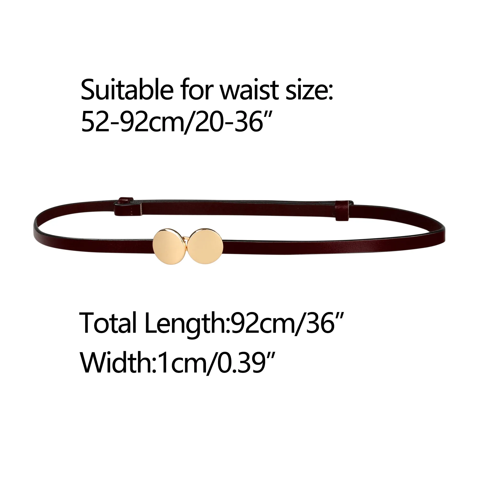 Ladies Skinny Round Golden Interlock Buckle Dress Pants Belt sold by Allegra K product image thumbnail 3