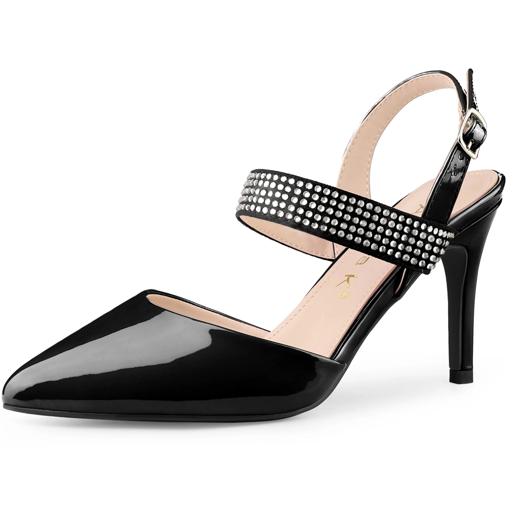 Women's Rhinestone Strap Pointed Toe Stiletto High Heel Sandal Pumps sold by Allegra K product image thumbnail 2
