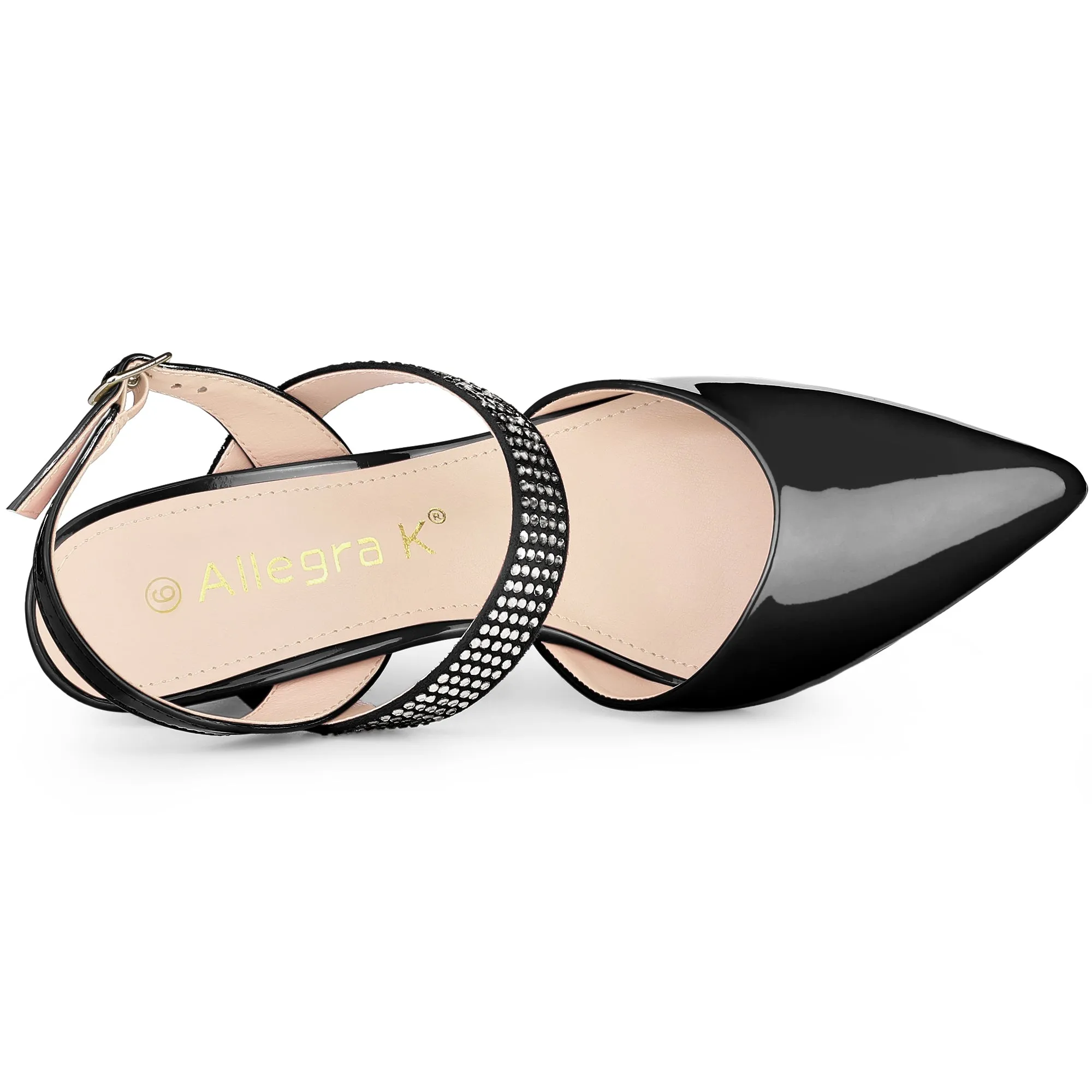 Women's Rhinestone Strap Pointed Toe Stiletto High Heel Sandal Pumps sold by Allegra K product image thumbnail 5