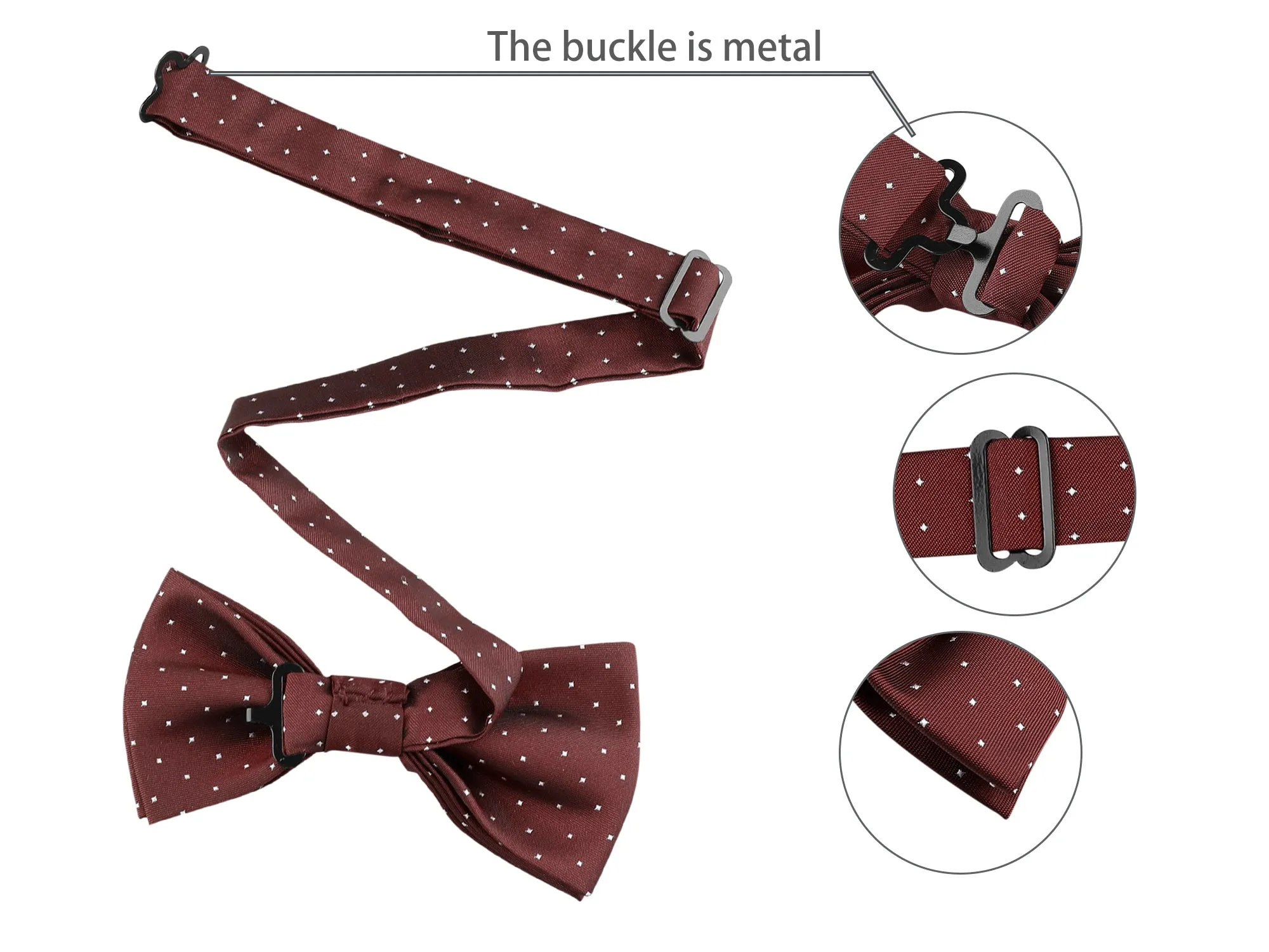 Pocket Square Necktie Bowtie Classic Polka Dots Tie Set sold by Allegra K product image thumbnail 3