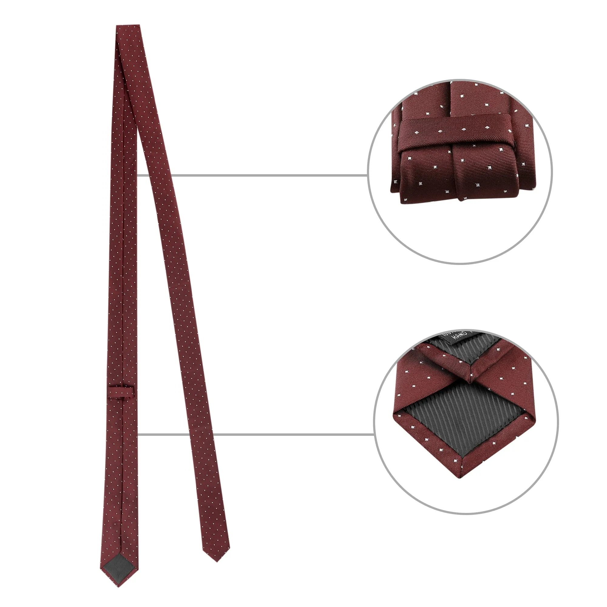 Pocket Square Necktie Bowtie Classic Polka Dots Tie Set sold by Allegra K product image thumbnail 2