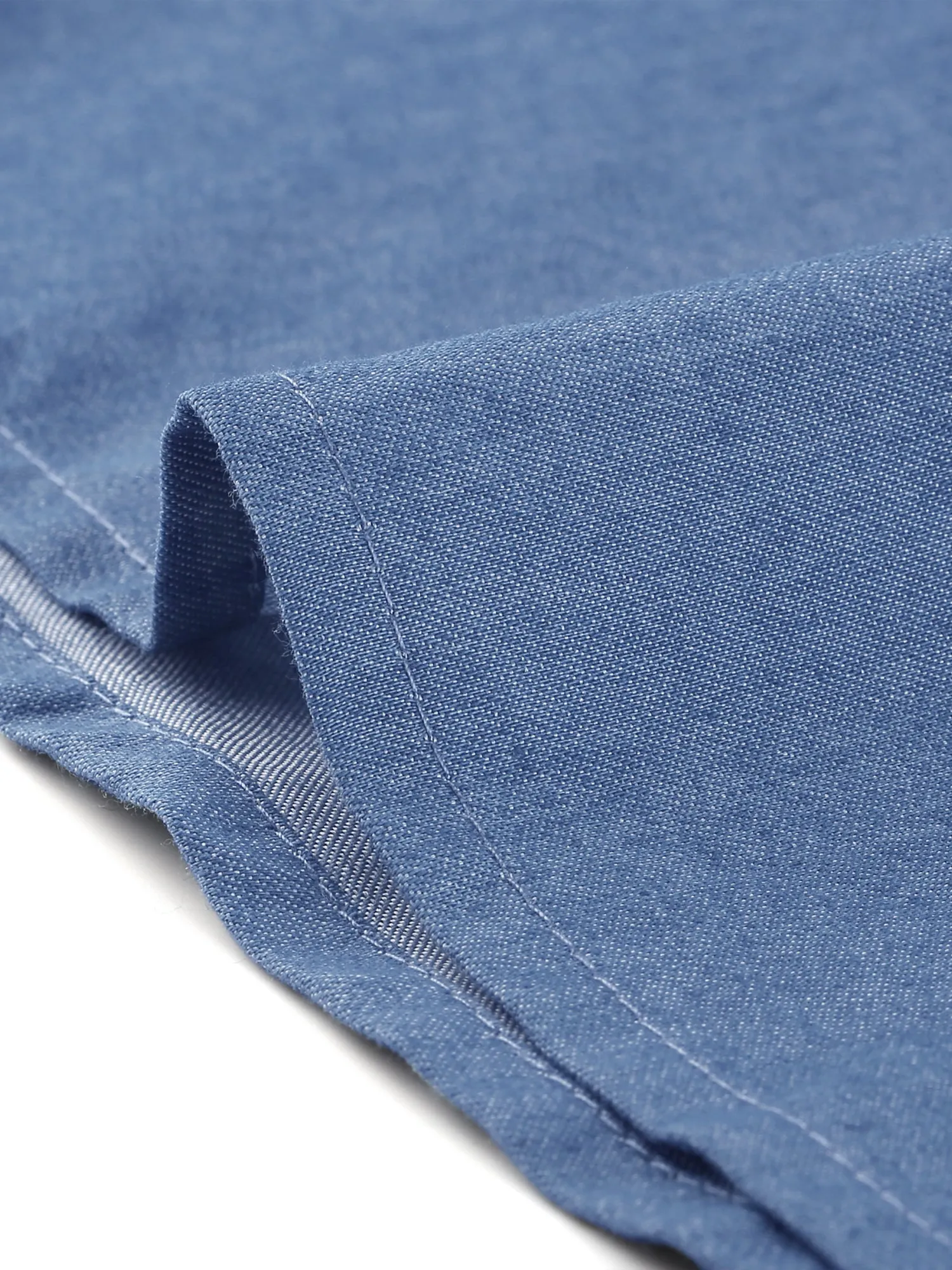 Peter Pan Collar Long Sleeve Button Down Chambray Denim Shirt Dress sold by Allegra K product image thumbnail 5