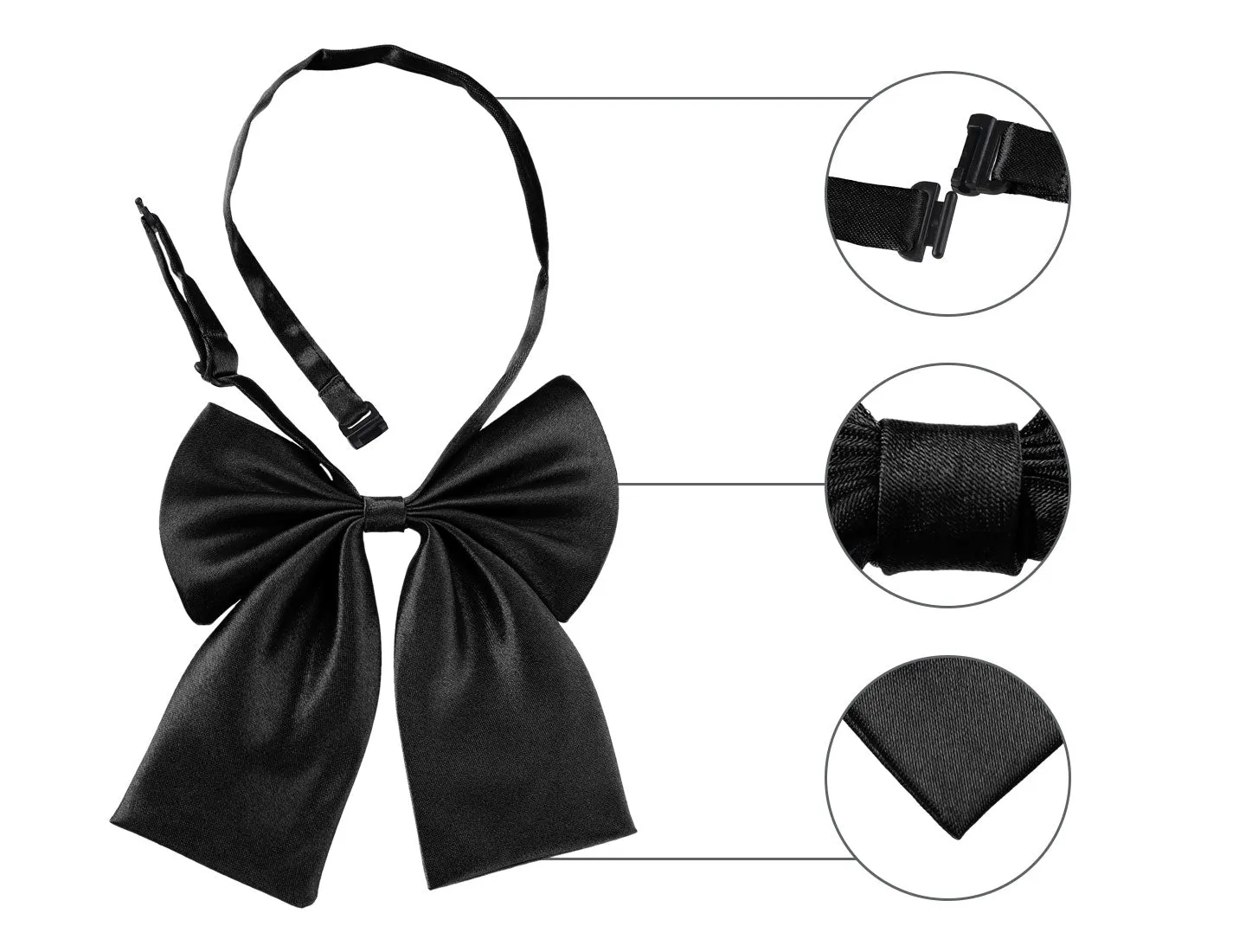 Pre-Tied Bowknot Bow Tie Adjustable Bowtie Solid Color sold by Allegra K product image thumbnail 4