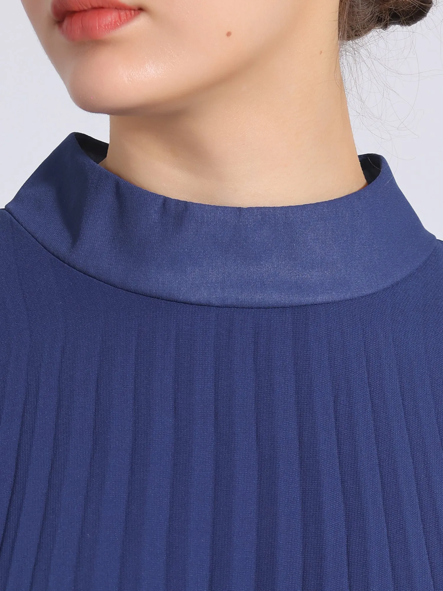 Loose Flowy Cloak Sleeve Cape Pleated Chiffon Mini Dress sold by Allegra K product image thumbnail 4