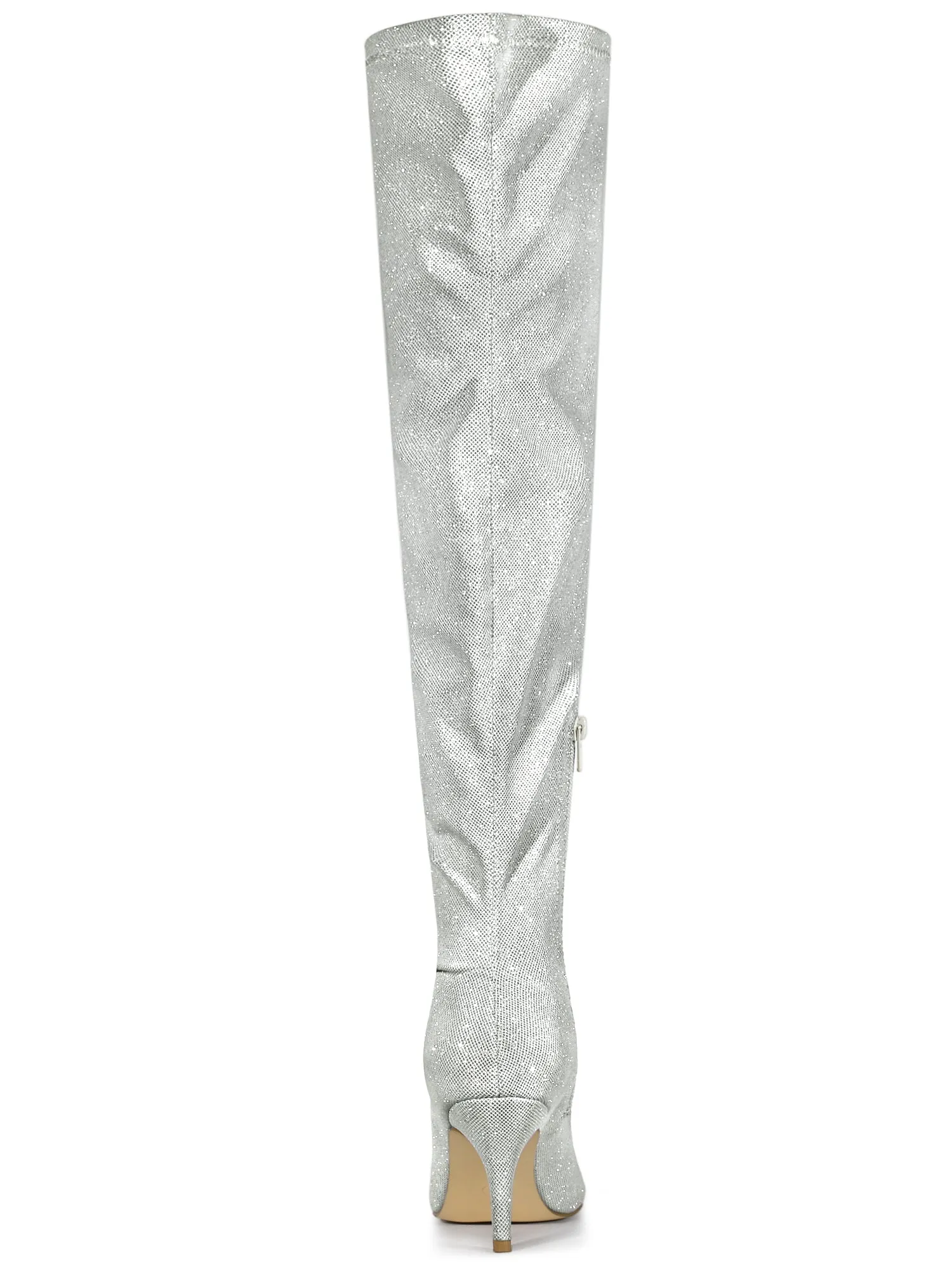 Glitter Pointed Toe Stiletto Heel Over the Knee High Boot sold by Allegra K product image thumbnail 5