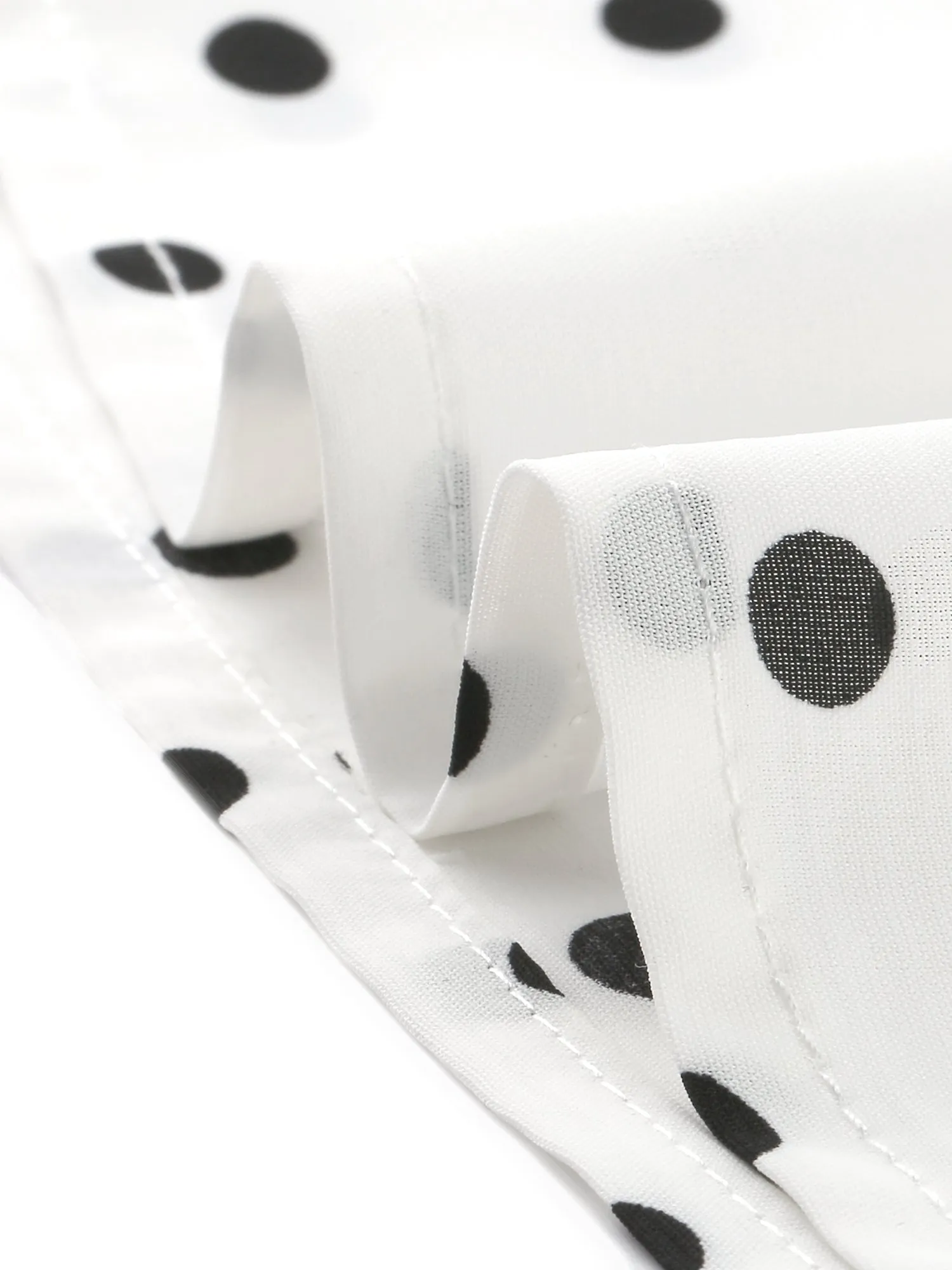 Vintage Polka Dots Puff Sleeve Twist Neck Keyhole Blouse Tops sold by Allegra K product image thumbnail 5